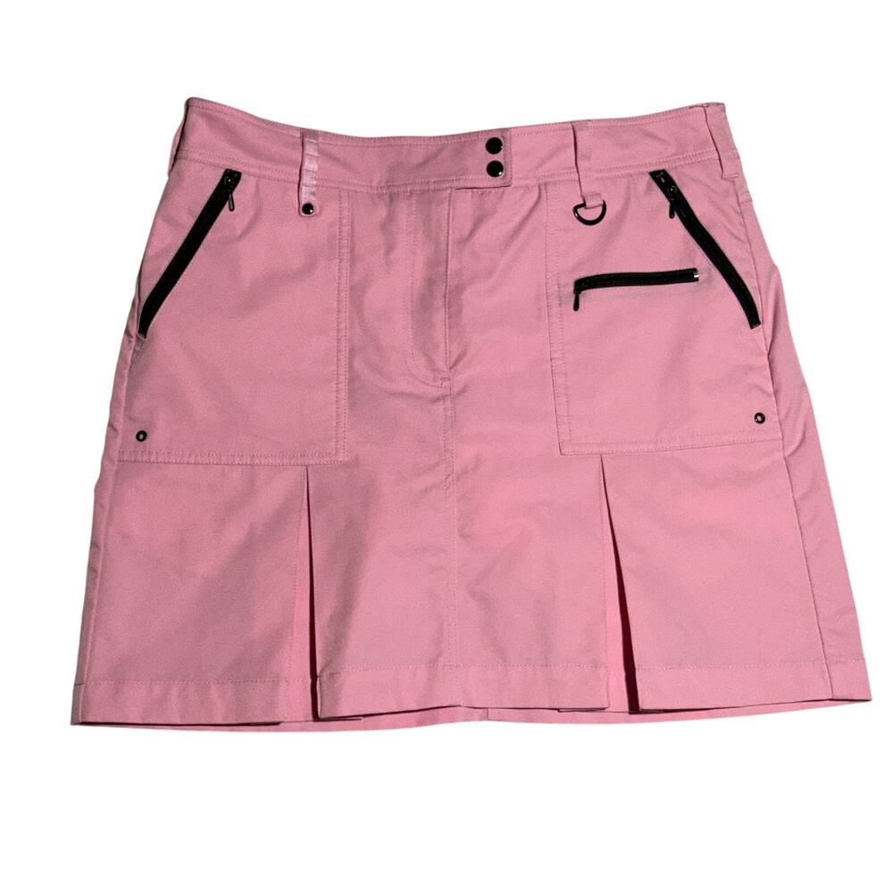GGBlue Skirt 6 Pink Black Golf Tennis Pleated Zip Pocket Y2K